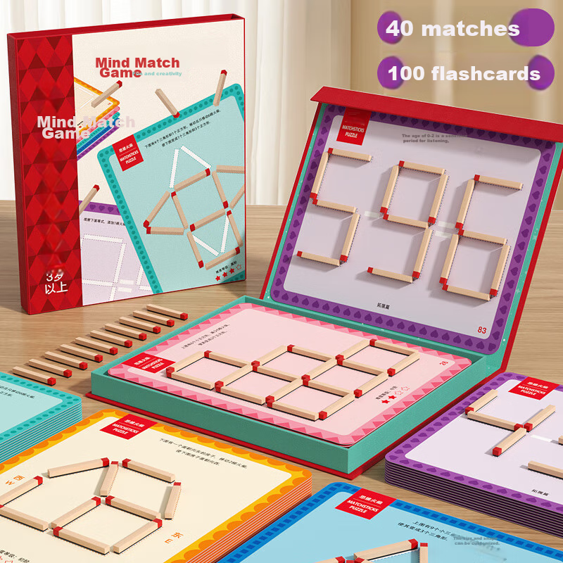 Fuhaier Math Thinking Matchsticks Teaching Aid Board Game for Boys And Girls, Co...