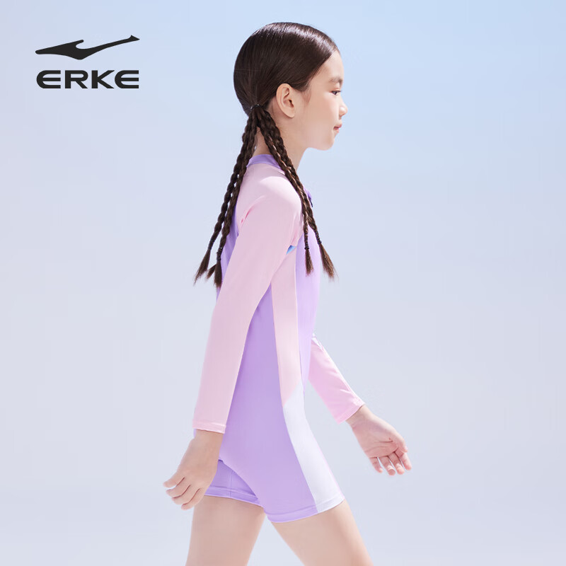 ERKE Children's Swimsuit, One-Piece Boyleg Swimwear for Girls, Breathable And Co...