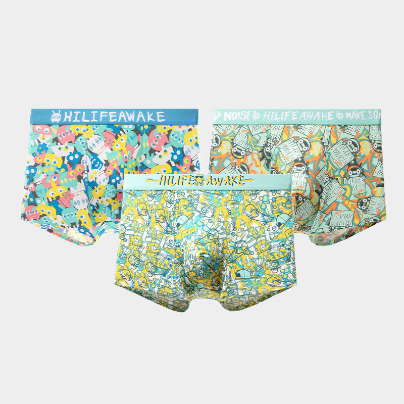 HLA Men's Underwear, Fun Printed Design, 5A Antibacterial, Comfortable, Breathab...