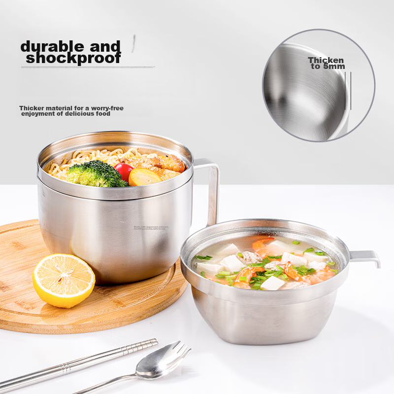 Guangyi 304 Fast Food Bowl, Student And Office Worker Cafeteria Meal, Anti-Scald...