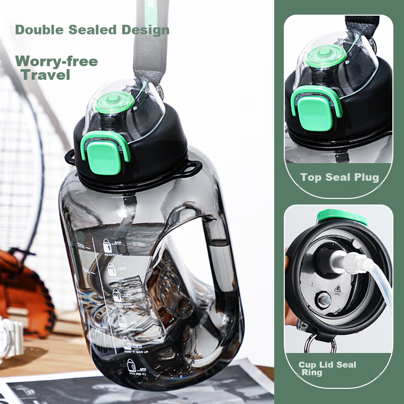 Fuguang Large Capacity Plastic Cup, Water Bottle, Tritan Measuring Cup with Stra...