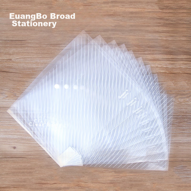 GuangBo 10-Pack A4 Button Closure Transparent Waterproof File Folders for Studen...