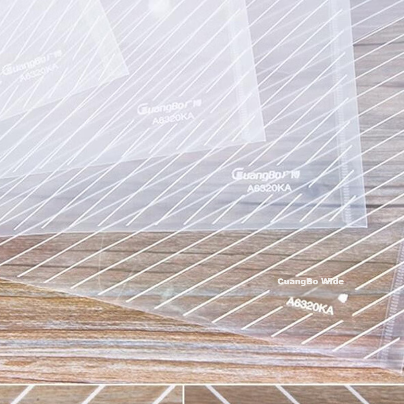 GuangBo 10-Pack A4 Button Closure Transparent Waterproof File Folders for Studen...