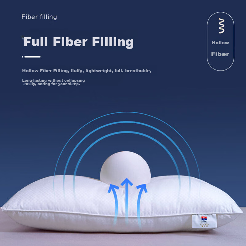Fuanna Hotel Pillow, Heightened And Thickened, Pure Cotton Fabric Pillow Core, A...