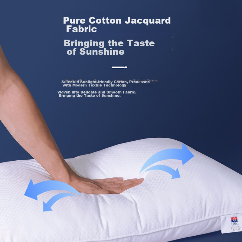 Fuanna Hotel Pillow, Heightened And Thickened, Pure Cotton Fabric Pillow Core, A...
