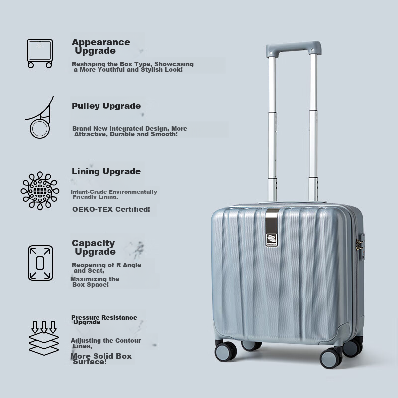 Hanke Luggage Suitcase for Men And Women, Carry-On Travel Case, 16-Inch Eco-Frie...