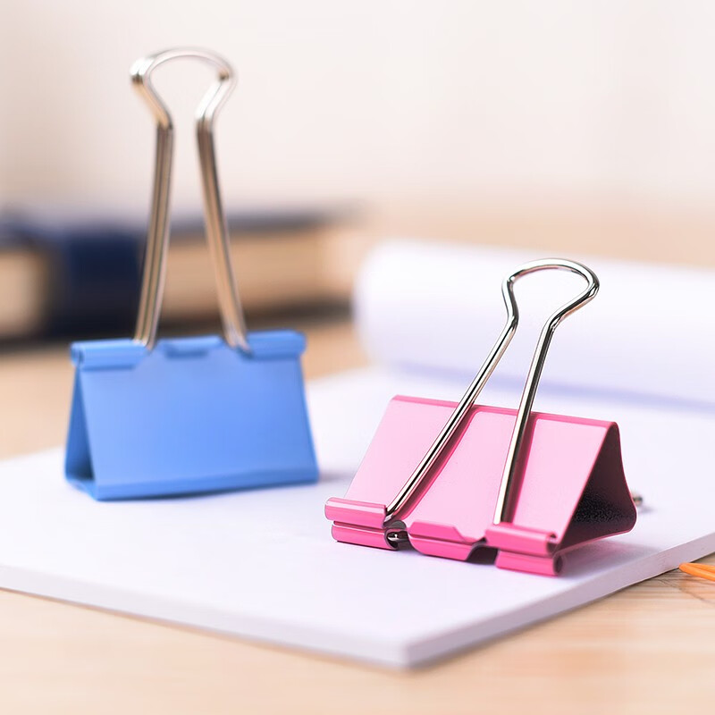 Dile, 12 Pieces 51mm Colorful Long Tail Binder Clips, Metal Clip, Swallow Tail C...