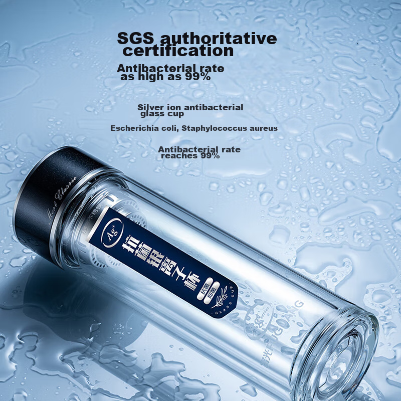 Fuguang Antibacterial Glass Cup, Double-Layer High Borosilicate Tea Cup, Tea-Wat...