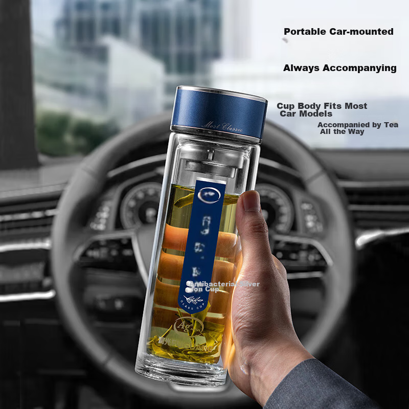 Fuguang Antibacterial Glass Cup, Double-Layer High Borosilicate Tea Cup, Tea-Wat...