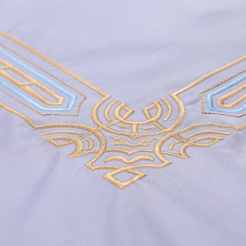 Fuanna 60S Satin Pure Cotton Four-Piece Bedding Set, High Thread Count, Plain Em...