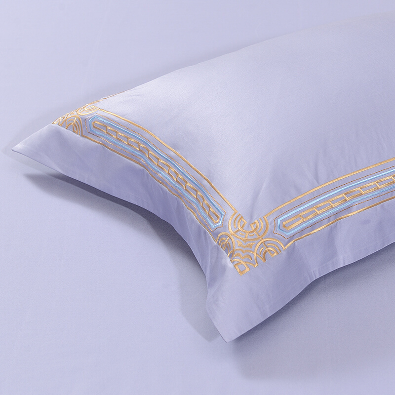 Fuanna 60S Satin Pure Cotton Four-Piece Bedding Set, High Thread Count, Plain Em...