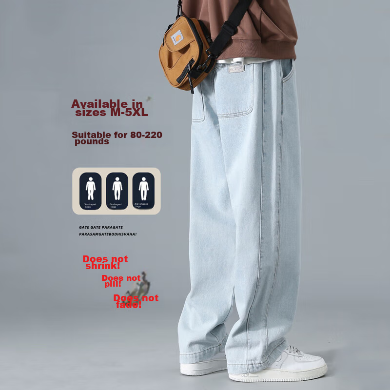 Dingfengbaoluo American-Style Stone-Washed Straight-Leg Jeans, Autumn And Winter...