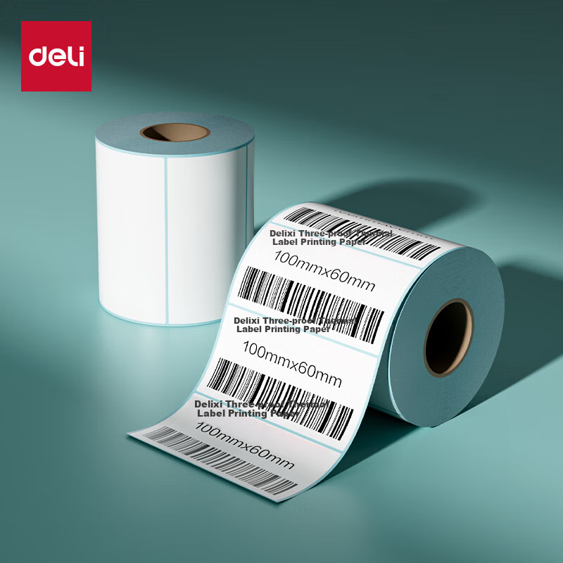 Deli Mint Sea 100*60mm 700 Sheets*12 Rolls Three-proof Thermal Label Paper Expre...