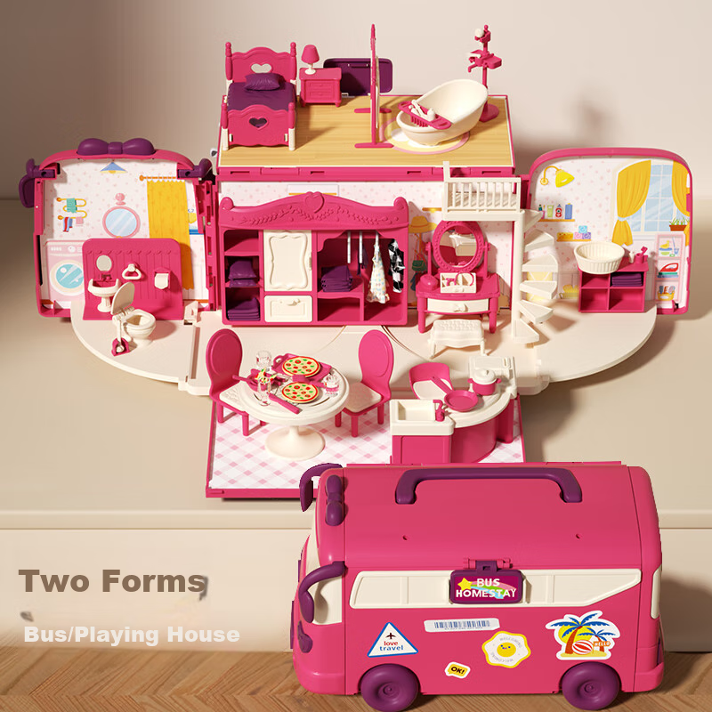 Dimoarch Children's Pretend Play Toy RV Bus Princess Bedroom Kitchen Koala Girl...