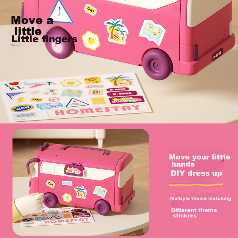 Dimoarch Children's Pretend Play Toy RV Bus Princess Bedroom Kitchen Koala Girl...