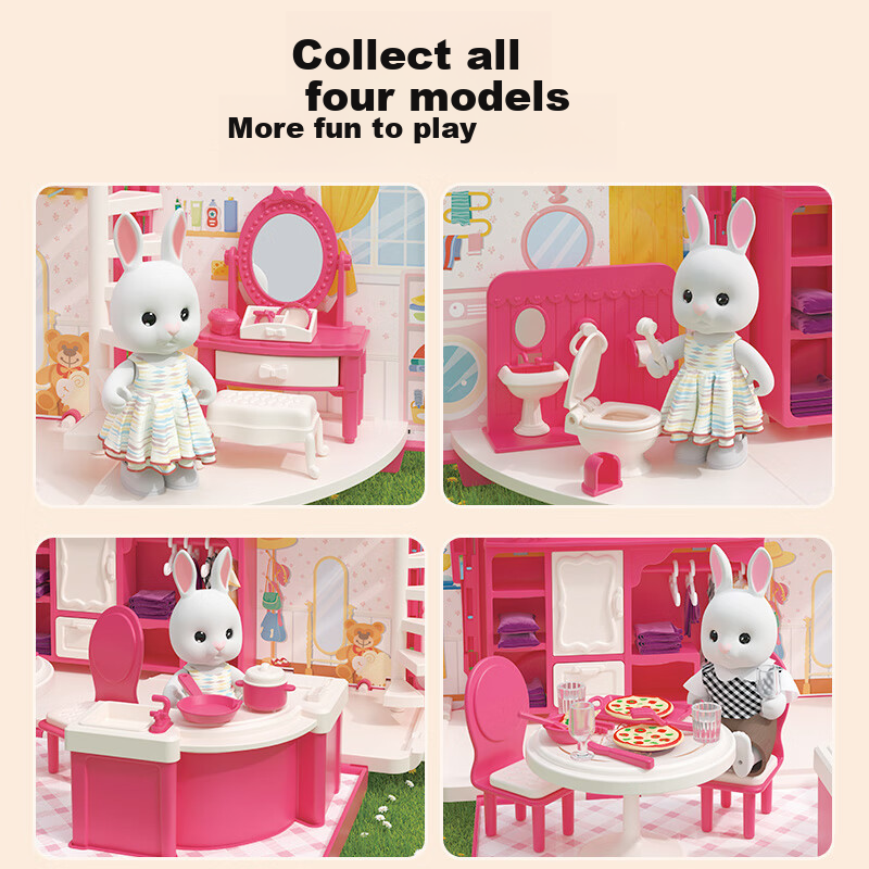 Dimoarch Children's Pretend Play Toy RV Bus Princess Bedroom Kitchen Koala Girl...