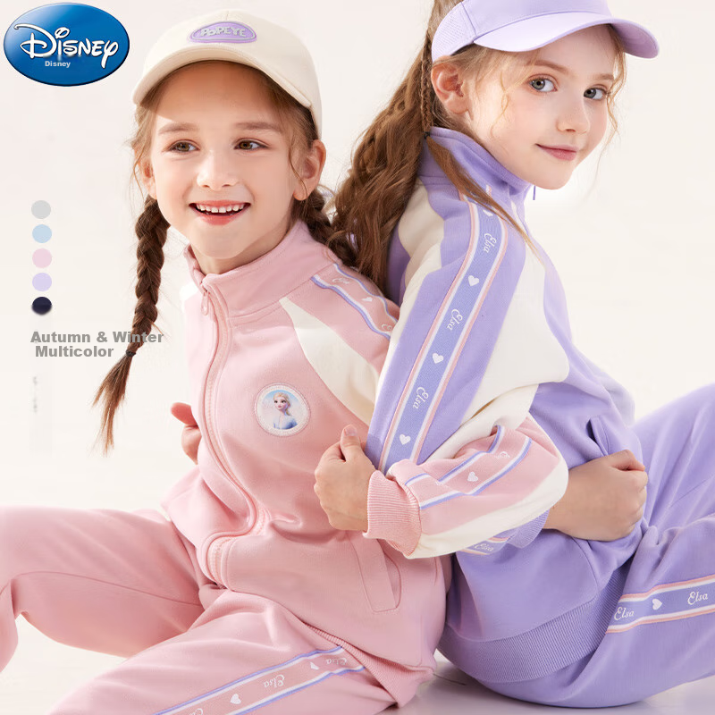 Disney Kids Sports Suit Girls Autumn Outfit Baby Coat Two-piece Children's Cloth...