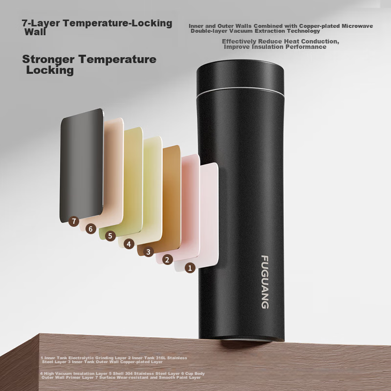 Fuguang Insulated Mug, 316L Stainless Steel Water Cup, Tea Infuser for Men And W...