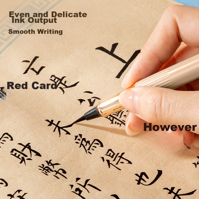 Deli Fountain Pen-Style Brush Pen, Soft Brush Calligraphy Practice Pen, Small Re...