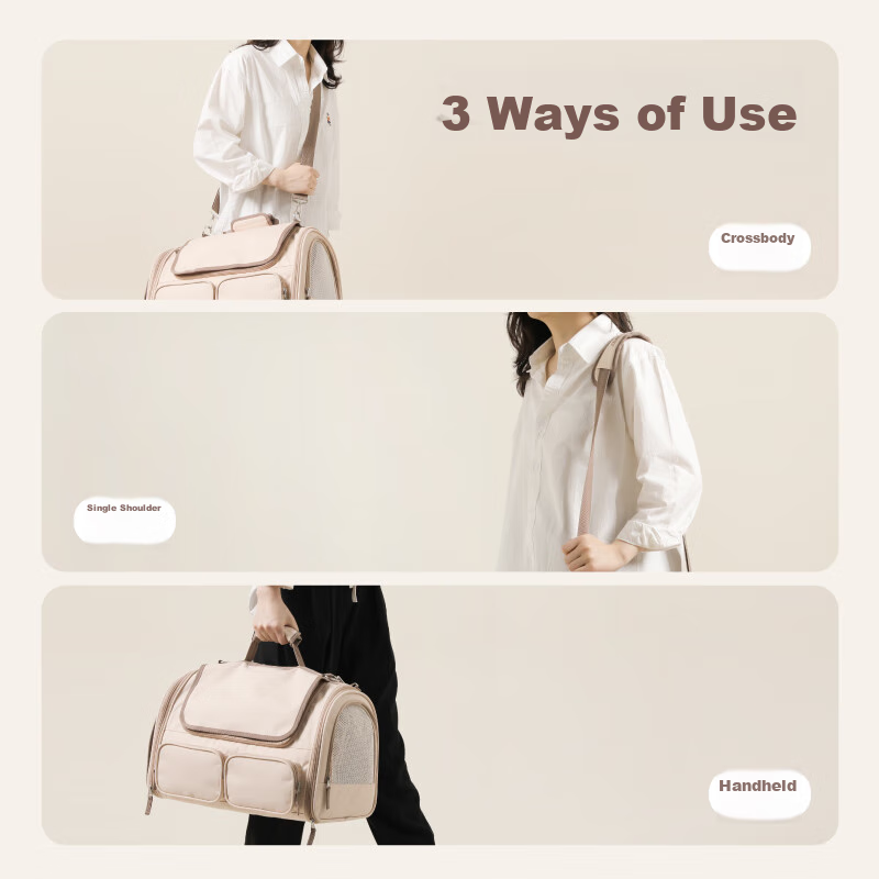 Fumaru Cat Carrier, Portable Travel Bag, Large Pet Airline Crate, Breathable Bac...