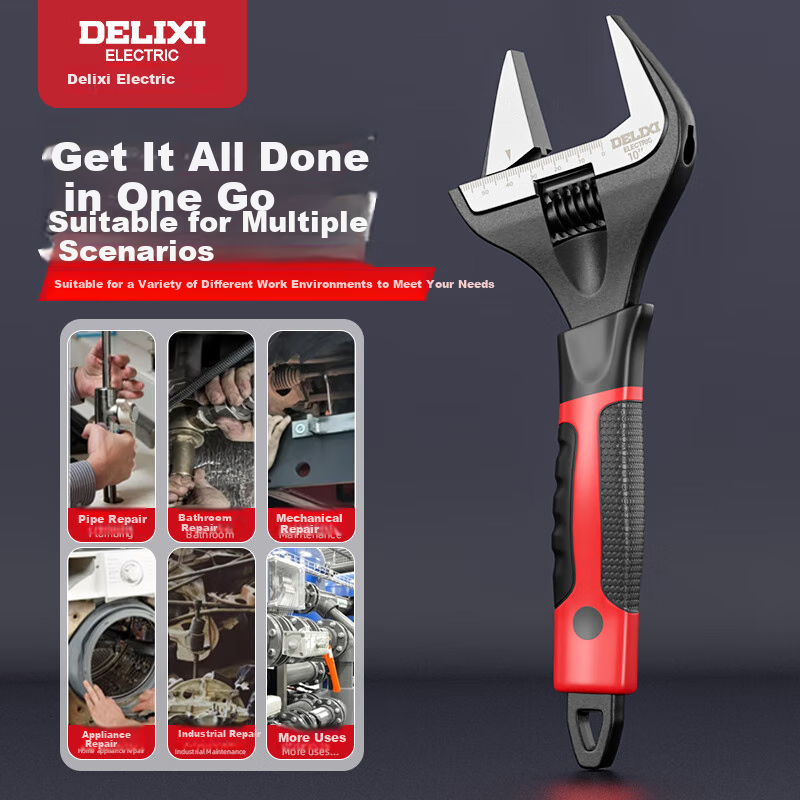 DELIXI ELECTRIC Multi-function Adjustable Wrench for Bathrooms and Kitchens, Lar...