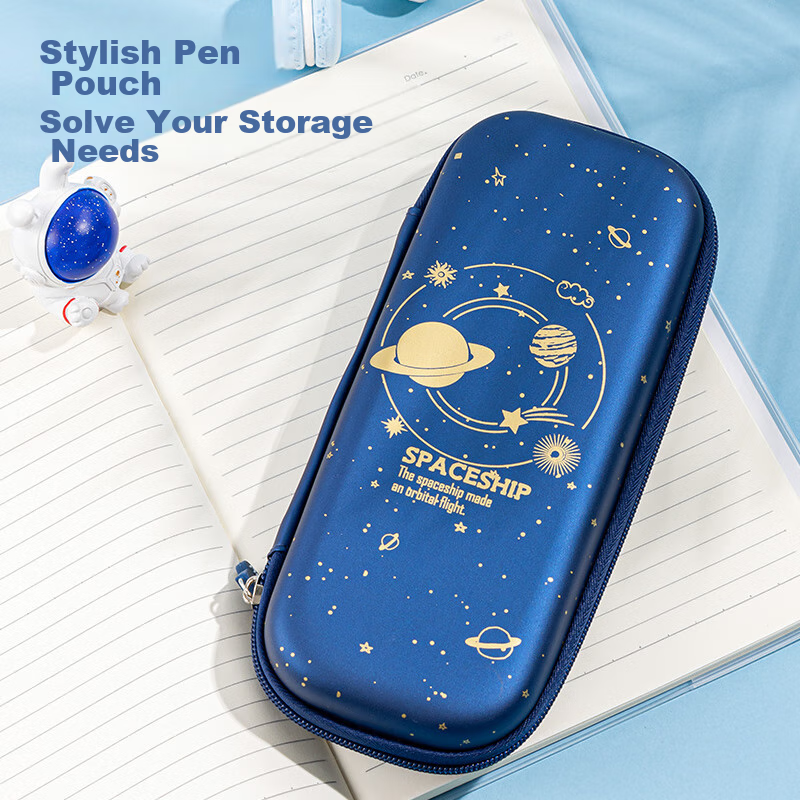 Deli Elementary School Pencil Case, EVA Large Capacity Stationery Box, Starry Sk...