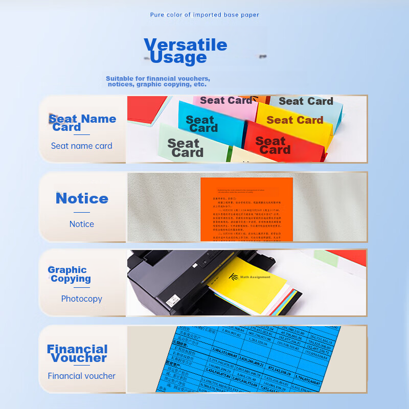 Deli A4 70g Light Blue Colored Paper, Copy Paper, Colored Non-Thick Cardstock, C...