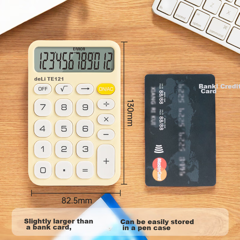 Deli Slim Portable Calculator 12-Digit Display Financial/Personal Calculator Off...