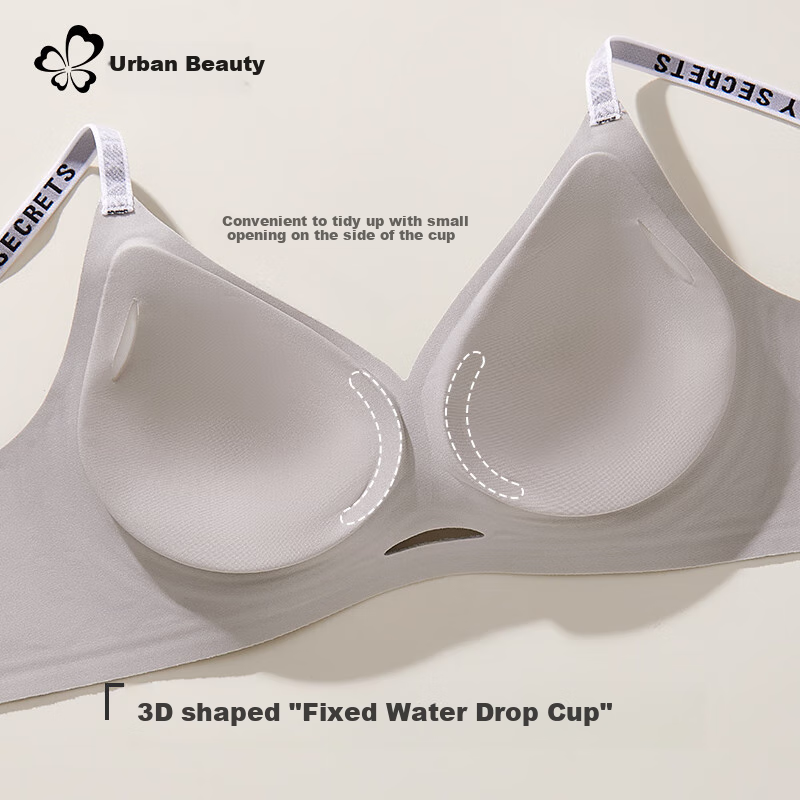 Urban Beauty Women's Seamless Wireless Push-Up Bra with Thin Shoulder Straps and...
