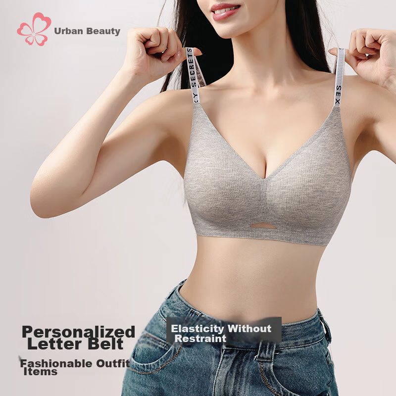 Dushiliren Women's Seamless Wireless Bra, Sexy, Push-Up, Comfortable, Thin Strap...