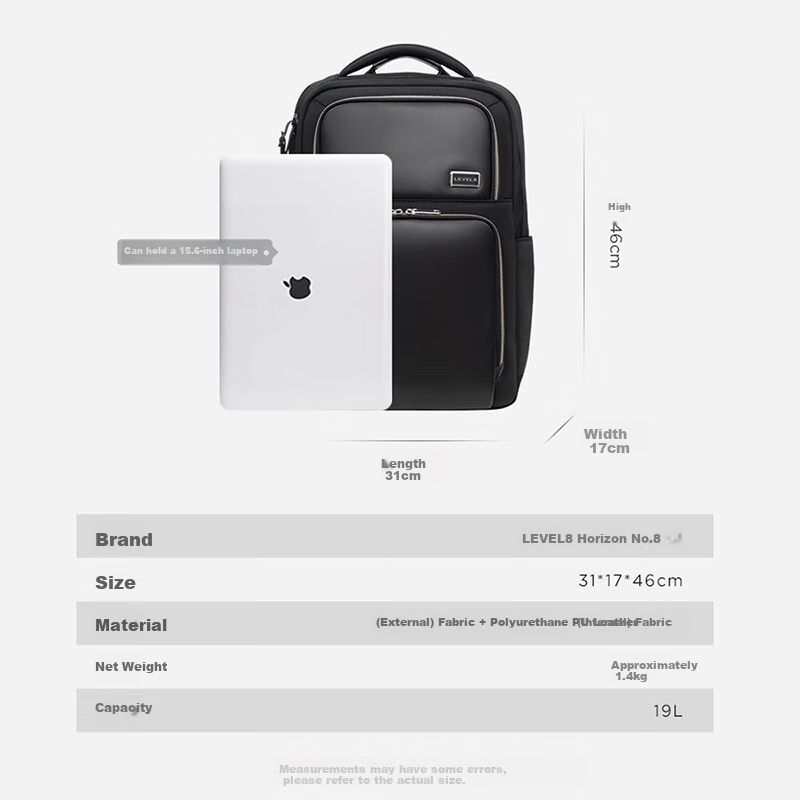 LEVEL8 Men's Business Backpack Explorer 15.6 Inch Laptop Bag School Bag Commutin...