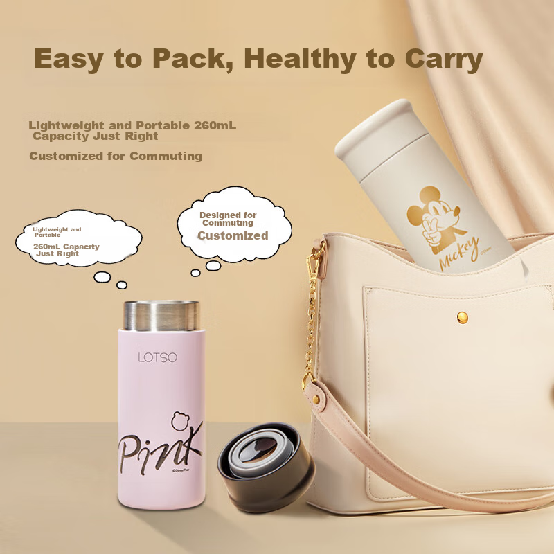 Disney Mini Insulated Mug for Women, Stylish 316 Stainless Steel Compact Portabl...