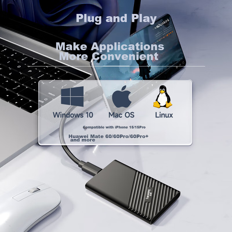 FANXIANG 2TB Portable Solid State Drive (PSSD), Portable SSD Type-C, Direct Conn...