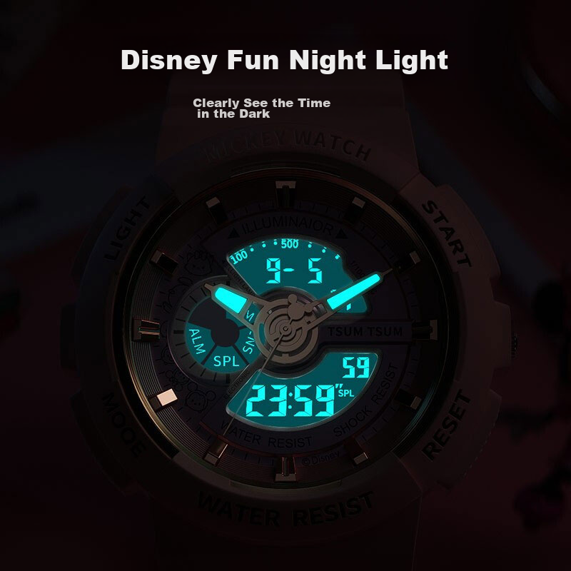 Disney X Song Song Co-Branded Sports Digital Watch, Multifunctional, Luminous, W...