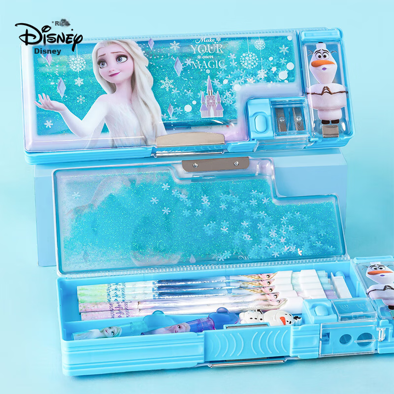 Disney Sand Art Pencil Case, Girls' Children's Elementary School Multi-Functiona...