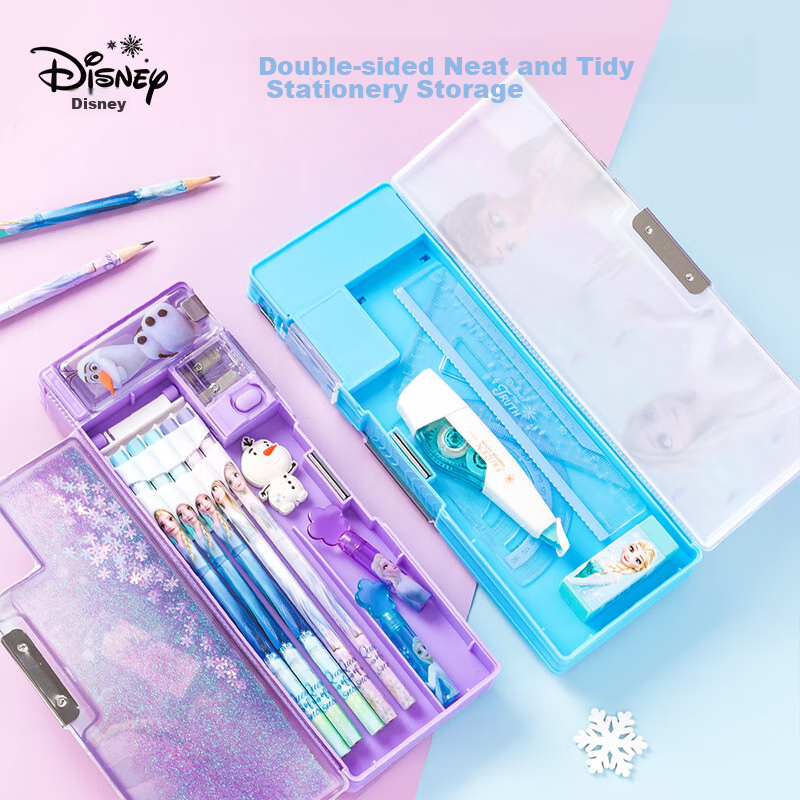 Disney Sand Art Pencil Case, Girls' Children's Elementary School Multi-Functiona...