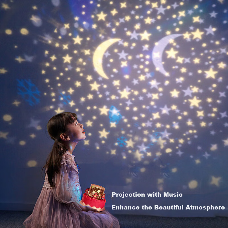 Disney Strawberry Bear Projector Starlight Night Light, Plug-In Toy, Soothing Ne...