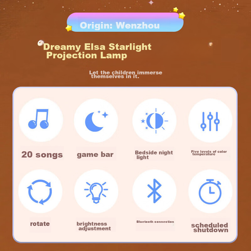 Disney Frozen Elsa Projector Starlight Lamp Music Box Bluetooth Wireless Remote...