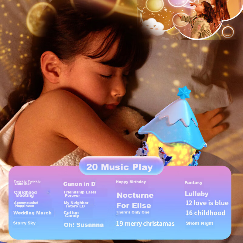 Disney Frozen Elsa Projector Starlight Lamp Music Box Bluetooth Wireless Remote...