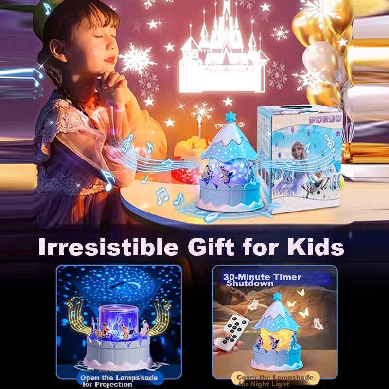Disney Frozen Elsa Projector Starlight Lamp Music Box Bluetooth Wireless Remote...