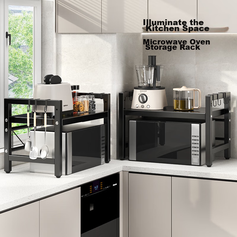 Gel Kitchen Microwave Shelf, Extendable Microwave Rack, Oven Rice Cooker Seasoni...