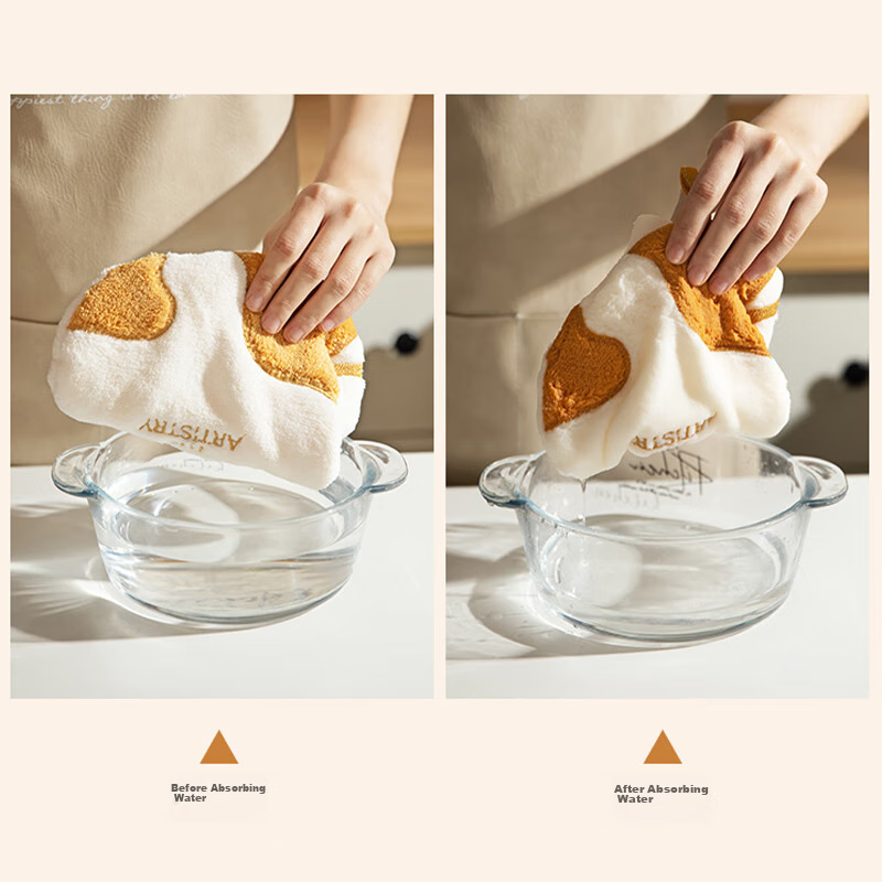 Fanyejia Cat Hand Towel, Hanging Hand Towel, Cute Coral Fleece Towel for Childre...