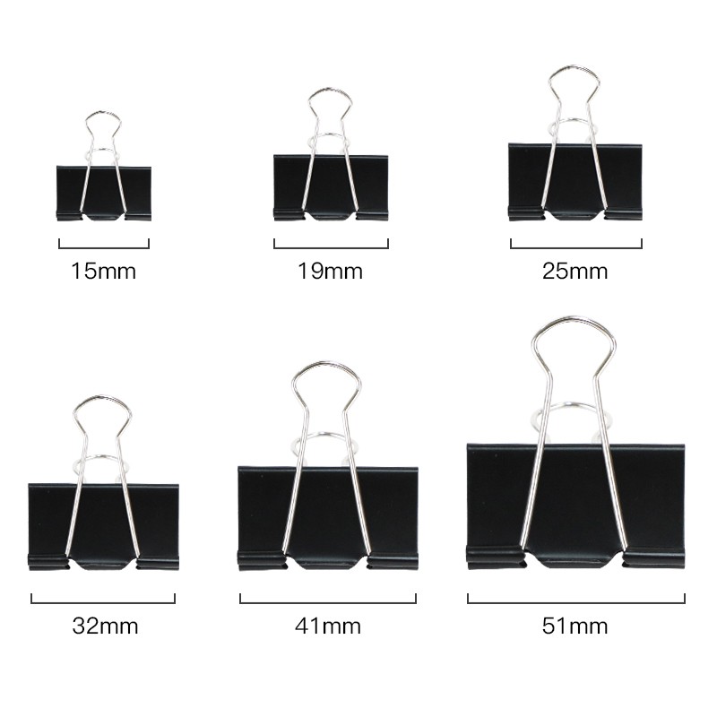 Deyin 19mm Small Black Binder Clips 3883, Metal Clips, Long Tail Clips, Paper Cl...