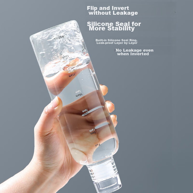 Dipuer Graduated Glass Cup, Trendy Water Bottle, Stylish Juice Drinking Cup for...