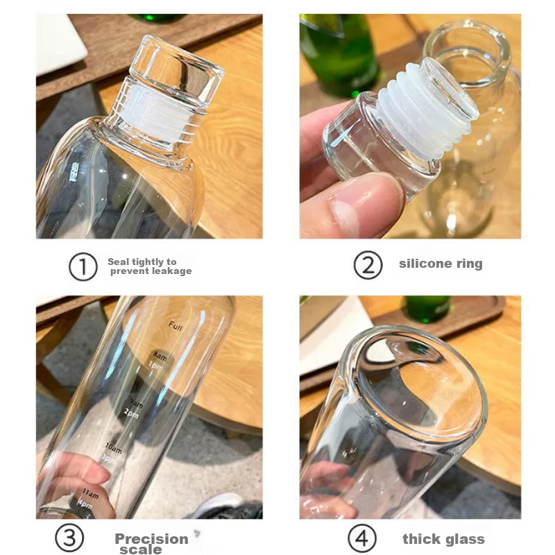 Dipuer Graduated Glass Cup, Trendy Water Bottle, Stylish Juice Drinking Cup for...