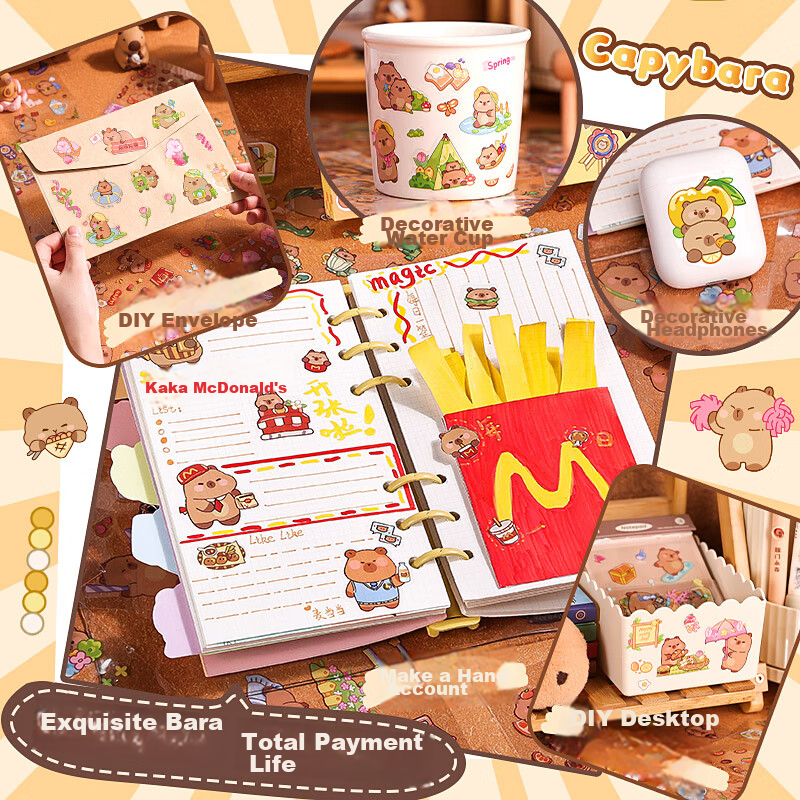 DiLe Planner Sticker Material Sticker Set Cute Cartoon Children Sticker Waterpro...