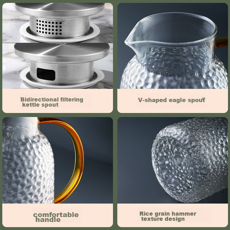 Fuguang Glass Cup, Heat-Resistant Glass Pitcher with Handle, Large Capacity, for...