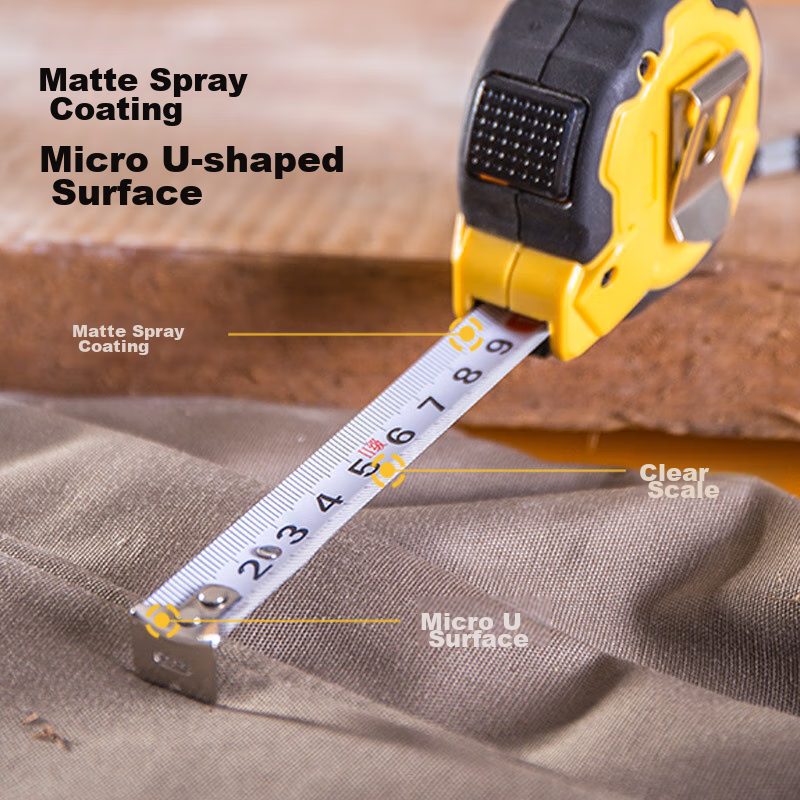 Deli Steel Tape Measure with Rubber Coating, Self-Locking Box, Retractable Ruler...