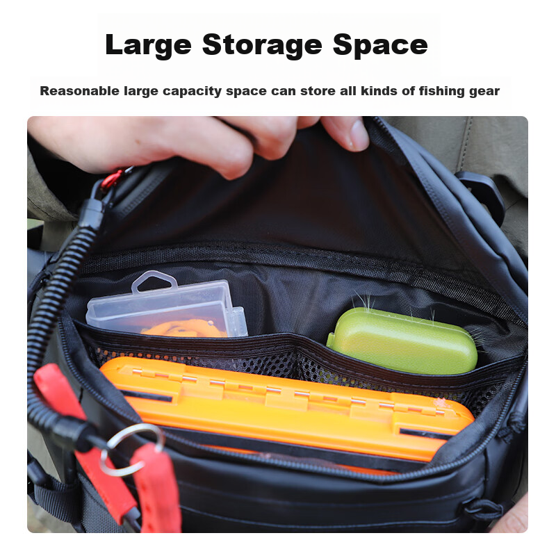 Fishing Enthusiast Multifunctional Lure Waist Bag, Lightweight Waterproof Should...
