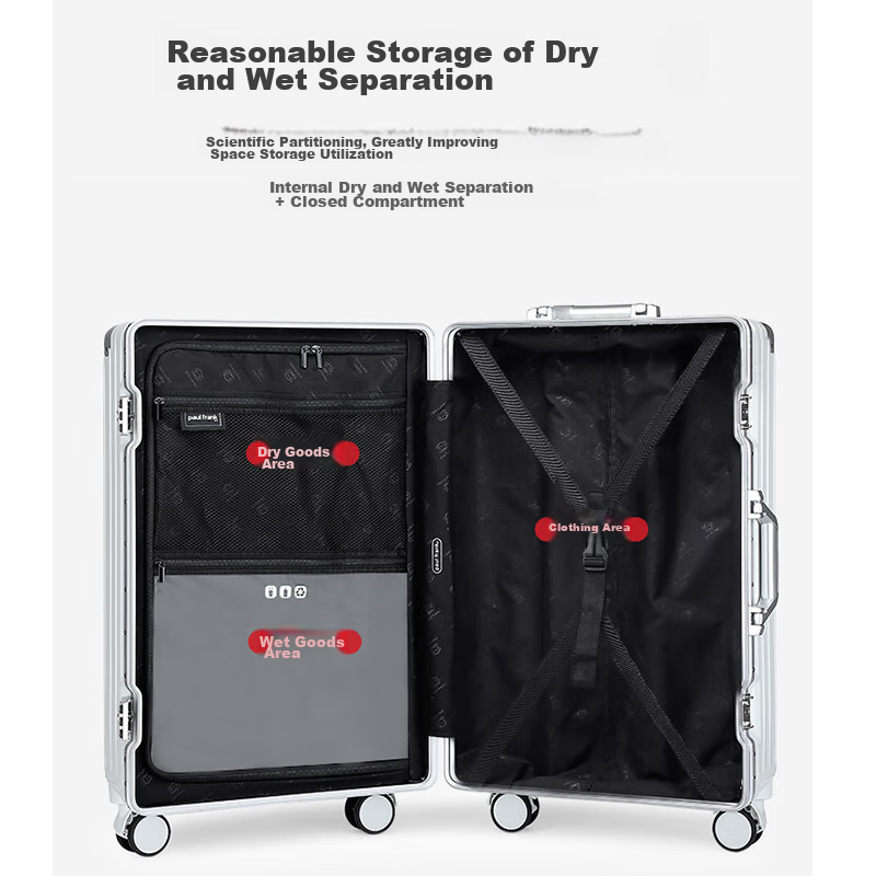 PAUL FRANK Aluminum Frame Luggage Men's Handsome Pull Rod Box Women's Large Capa...